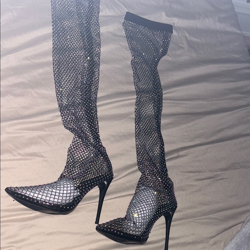 Aldo Black Mesh Stiletto Heels